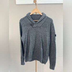 Ben Sherman Wool Blend Cable Knit Shawl Neck Sweater – Men’s Medium